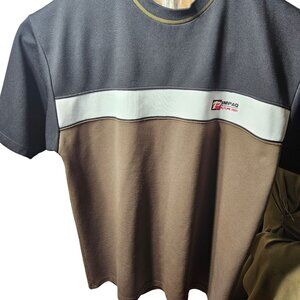 Impaq Future Tech Men's XL Short Sleeve Color Block Shirt Polyester Brown/Black